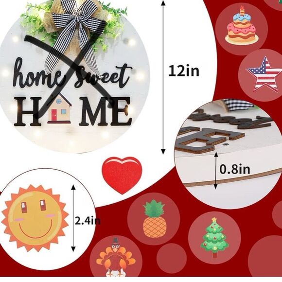 LED Home Sweet Home Interchangeable Seasonal Sign - Picture 8 of 9